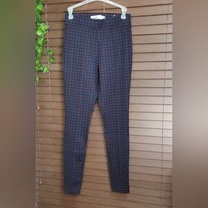 Old Navy Stevie Dark Blue And Red Plaid Pull On Skinny Women's Pants Size XS